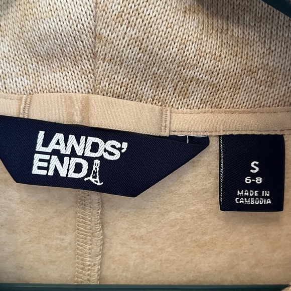 LANDS END sweater Size S Beige Melange Tunic Cowl Neck Long Sleeve Casual Cozy - Picture 4 of 6